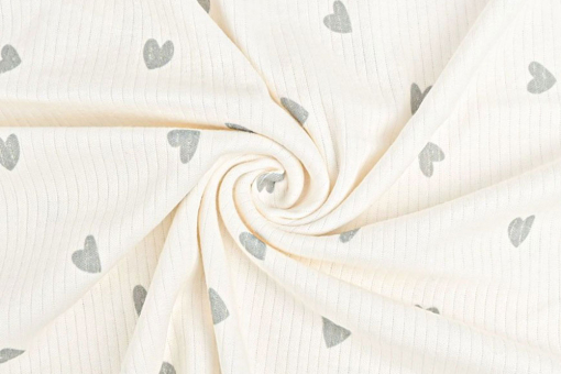 Rippjersey mit Herzchen 