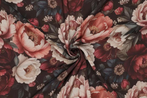 Viskose-Stoff mit opulentem Blumenprint 