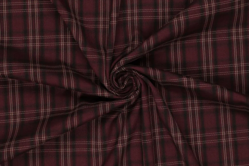 Tartan-Stoff mit klassischem Karo - Bordeaux 