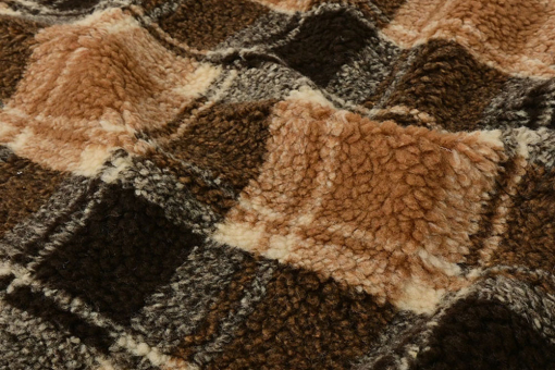 Fleece Sherpa mit herbstlichen Karo 