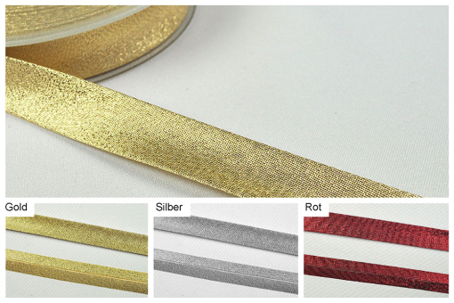 Schrägband glitzernd - 2/4 cm - meterweise 
