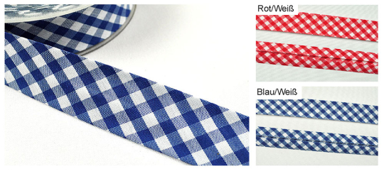 Schrägband Vichykaro - 3/6 cm - meterweise 