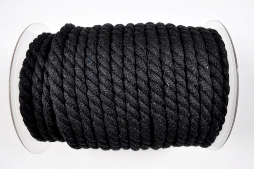 Kordel-Meterware - Schwarz - 8 mm 