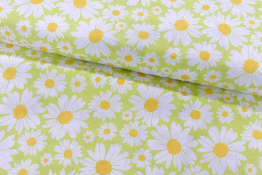 Baumwollstoff mit Margeriten - 110 cm 