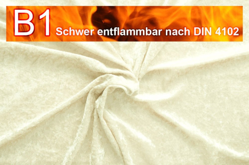 Pannesamt schwer entflammbar - Creme - 2,0 Meter Creme