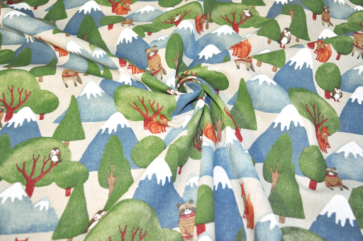 Dekostoff Leinen-Look - Winter Forest 
