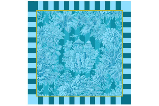 Premium-Samt-Panel mit Toile-Motiv in Blau 