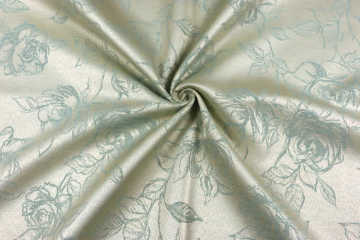 Jacquard Light Roses - Creme/Türkis 