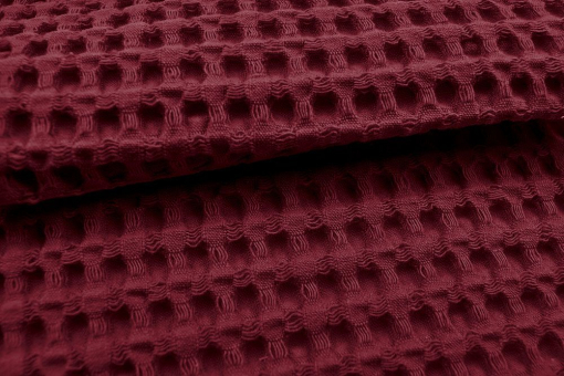 Waffelpiqué-Stoff XXL - Uni - Bordeaux - 1,0 Meter Bordeaux