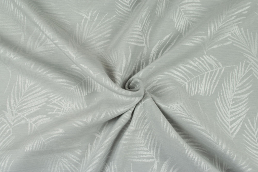 Feather - Dekostoff Jacquard - Hellgrau/Creme 