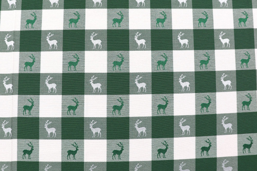Jacquard-Dekostoff beidseitig - Landhaus-Karo - Grün 