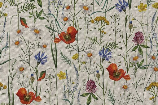 Dekostoff Digitaldruck - Wiesenblumen 