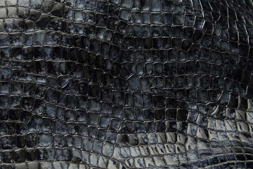 Kalbsleder Deluxe - Crocodile - Schwarzblau 
