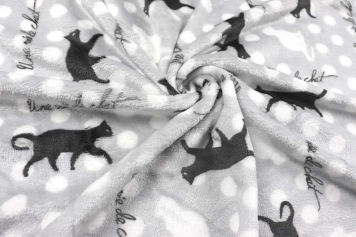 Weicher Fleece mit Katzen 