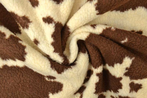 Fleece Sherpa - Braune Kuh 