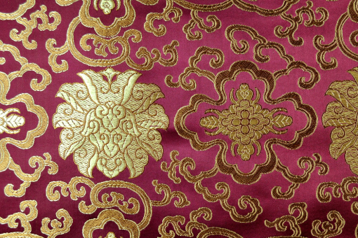 China-Kunstseide - Ornament - Bordeaux 