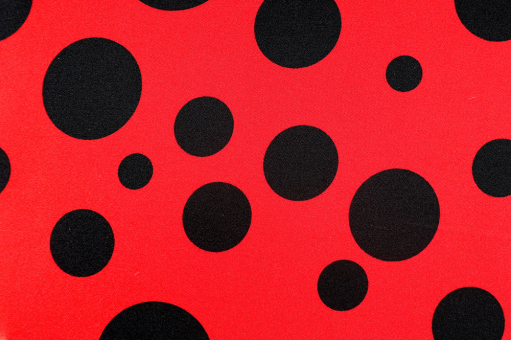 Satin mit Tupfen - Rot/Schwarz 