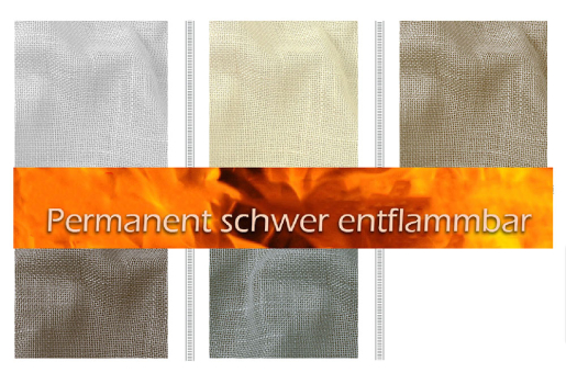 Gardinenleinen rustikal - permanent schwer entflammbar - 300 cm 