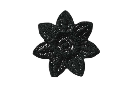 Applikation - Blume, schwarz 
