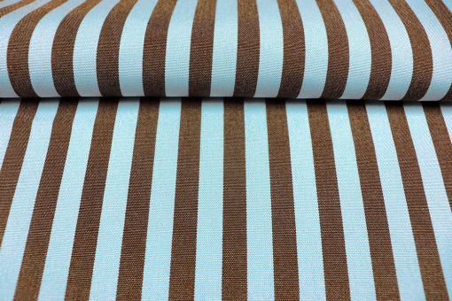 Markisen-/Outdoor-Stoff gestreift Hellblau/Dunkelbraun