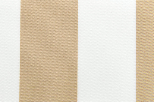 Markisenstoff 140 cm - Italy Sun - Blockstreifen - Beige / Weiss - 1,0 Meter Beige / Weiss