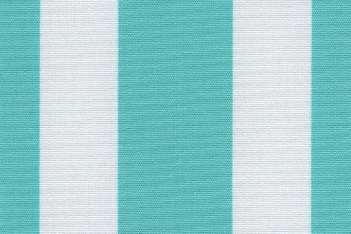 Liegestuhl-Stoff Streifen - gesäumt - 45 cm breit Türkis/Creme