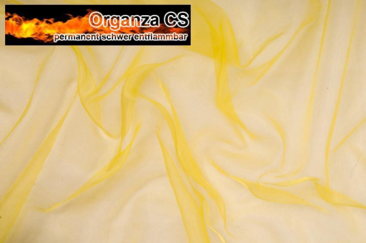 Organza - permanent schwer entflammbar - 300 cm - Gelb - 1,0 Meter Gelb