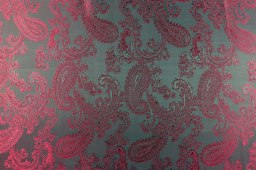 Viskose-Taft - Paisley Jacquard Petrol/Bordeaux