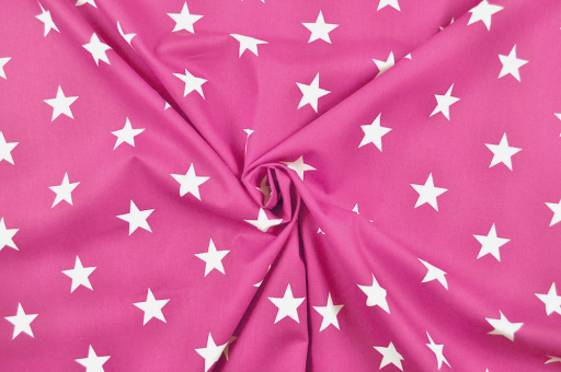 Patchwork-Stoff Classic - Sterne - Pink/Weiß 