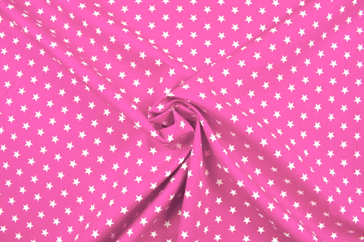 Patchwork-Stoff Classic - Kleine Sterne - Pink/Weiß 