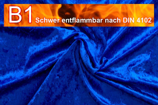 Pannesamt schwer entflammbar Royalblau