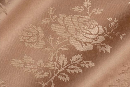 Jacquard-Satin - Roses Beige