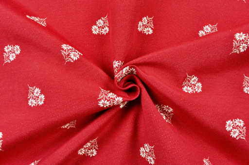 Möbel-Jacquard - Landhaus-Edelweiß - Rot 