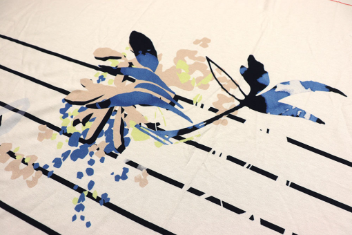 Viskose-Paneljersey - Stripy Flowers 