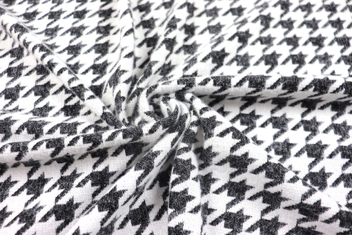 Strickstoff im Mohair-Style mit kleinen Hahnentritt 