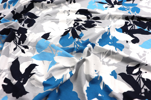 Viskosejersey - Blue Blossom 