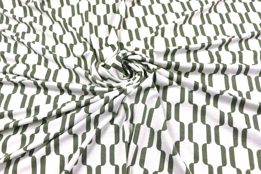 Viskosejersey - Olive Geometry 
