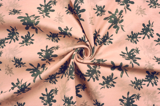 Jersey Stoff mit nostalgischem Design  - Rosa 