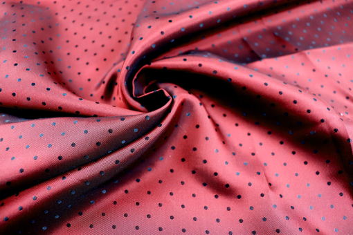 Taft-Jacquard mit Punkten - Bordeaux/Schwarz 