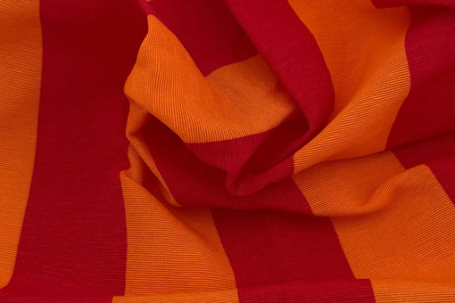 Outdoor-Dekostoff - Streifen - Rot/Orange 