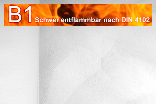 Tüll - schwer entflammbar - Weiß - 2,0 Meter Weiß