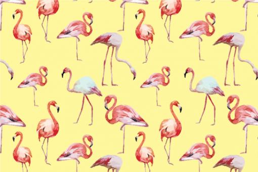 Flamingo-Schwarm - Outdoor-Stoff Hellgelb