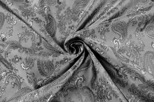 Viskose-Taft - Paisley Jacquard Anthrazit/Silber