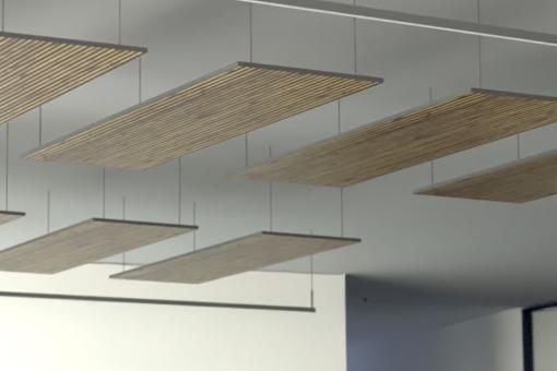 Akustikpaneel Decke - Holz-Paneele - inkl. Befestigung - 160 x 50 cm 