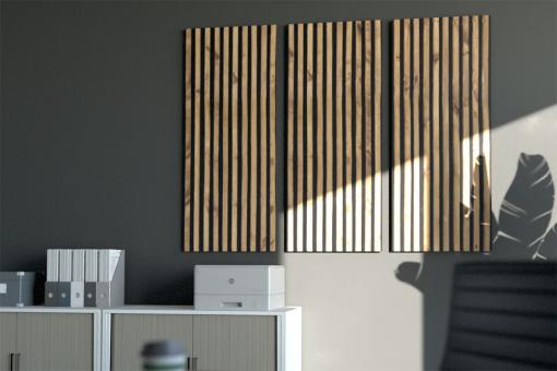 Akustikpaneel Wand - Holz-Paneele - inkl. Befestigung - 120 x 50 cm 