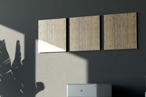 Akustikpaneel Wand - Holz-Paneele - inkl. Befestigung - 40 x 40 cm 
