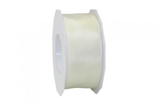 Drahtkantenband Hilde - 40 mm - 20 Meter Creme
