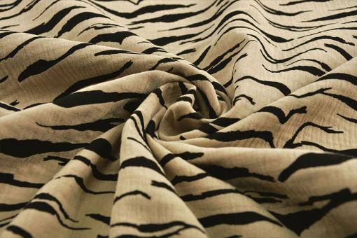Musselin-Stoff - Tiger - Sand 