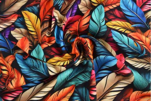 Viskosestoff - 3D-Optik - Feathers 