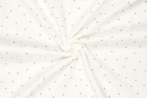 Double Gauze - Simple Dots - Off White 